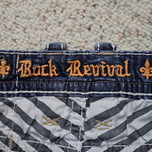 Rock Revival Dark Blue Distressed Skinny Jeans - Picture 8 of 12